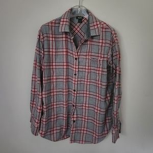 Roots Red and Gray Plaid Button Down Shirt